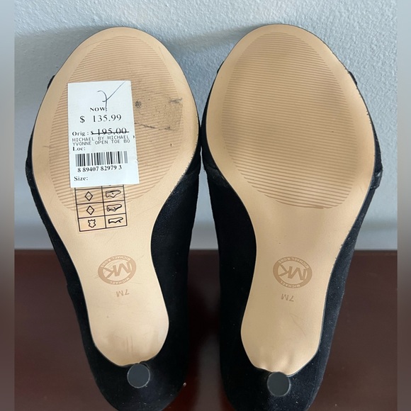 Michael Kors Yvonne Open Toe Bootie Black Suede Size 7M - Picture 12 of 16